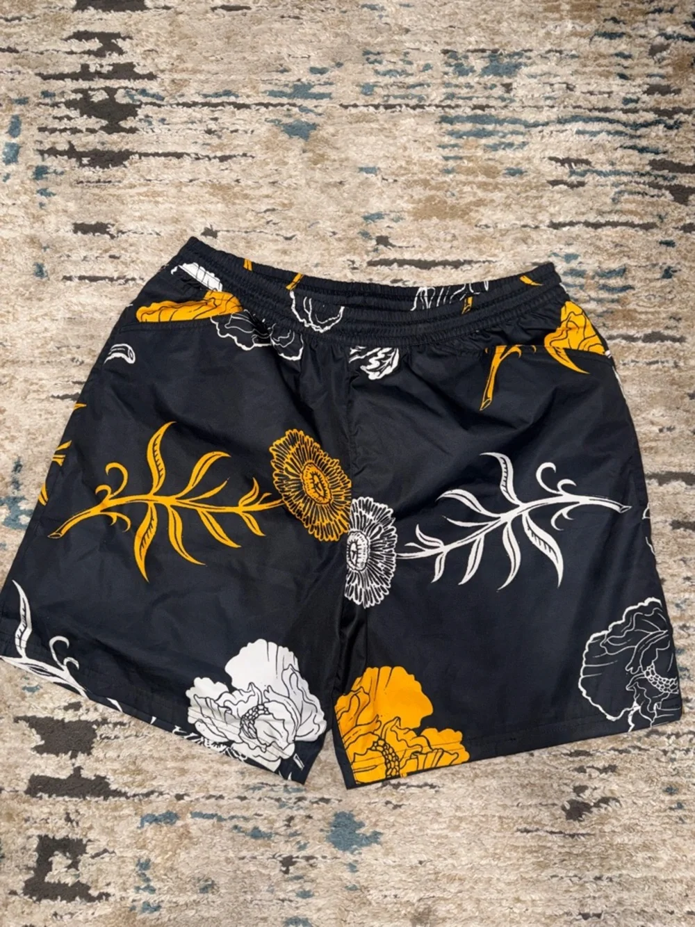 Men's Black Floral Swim/Athletic Shorts - Nike - Picture 8 of 9